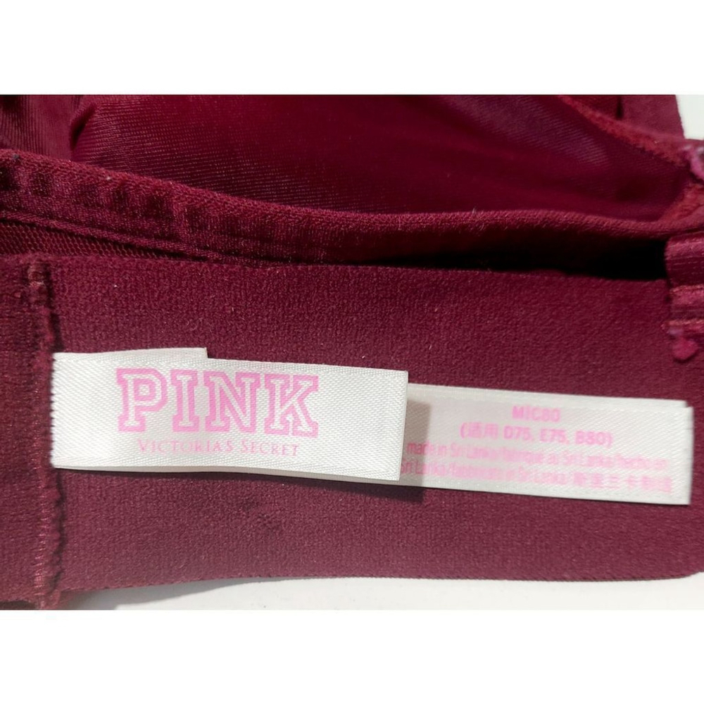 Victoria's Secret PINK lace triangle bralette with roses sz Small - Picture 6 of 7